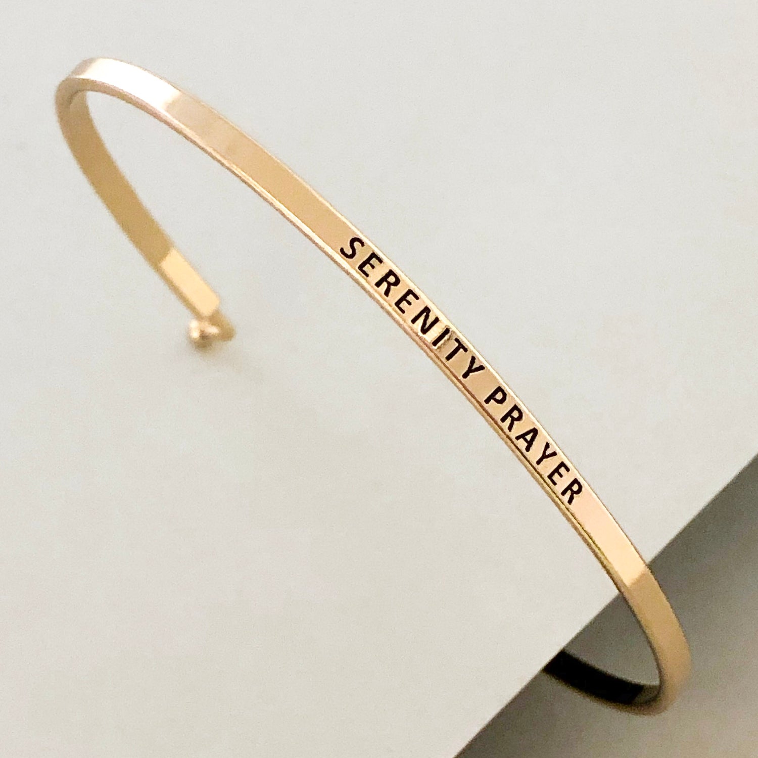 'Serenity Prayer' Dainty Bangle Bracelet-Gold