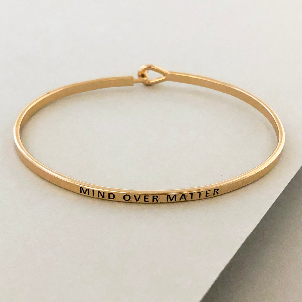'Mind Over Matter' Dainty Bangle Bracelet-Gold