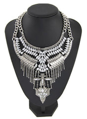 Gypsy Bling Statement Necklace- Crystal