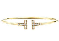Delicate T Cuff Bracelet- Gold
