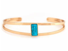 Marble Bar Cuff Bracelet- Turquoise